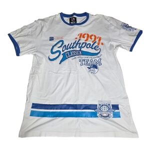 Southpole Classick 1991 Team Graphic T-Shirt XL White Blue Retro Baseball Style